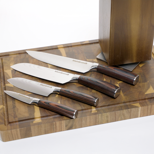 4-piece Knife Set Damascus Style