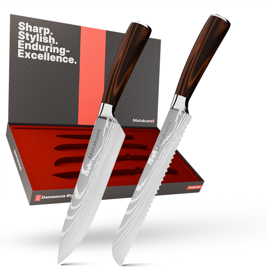 2-piece Knife Set Damascus Style