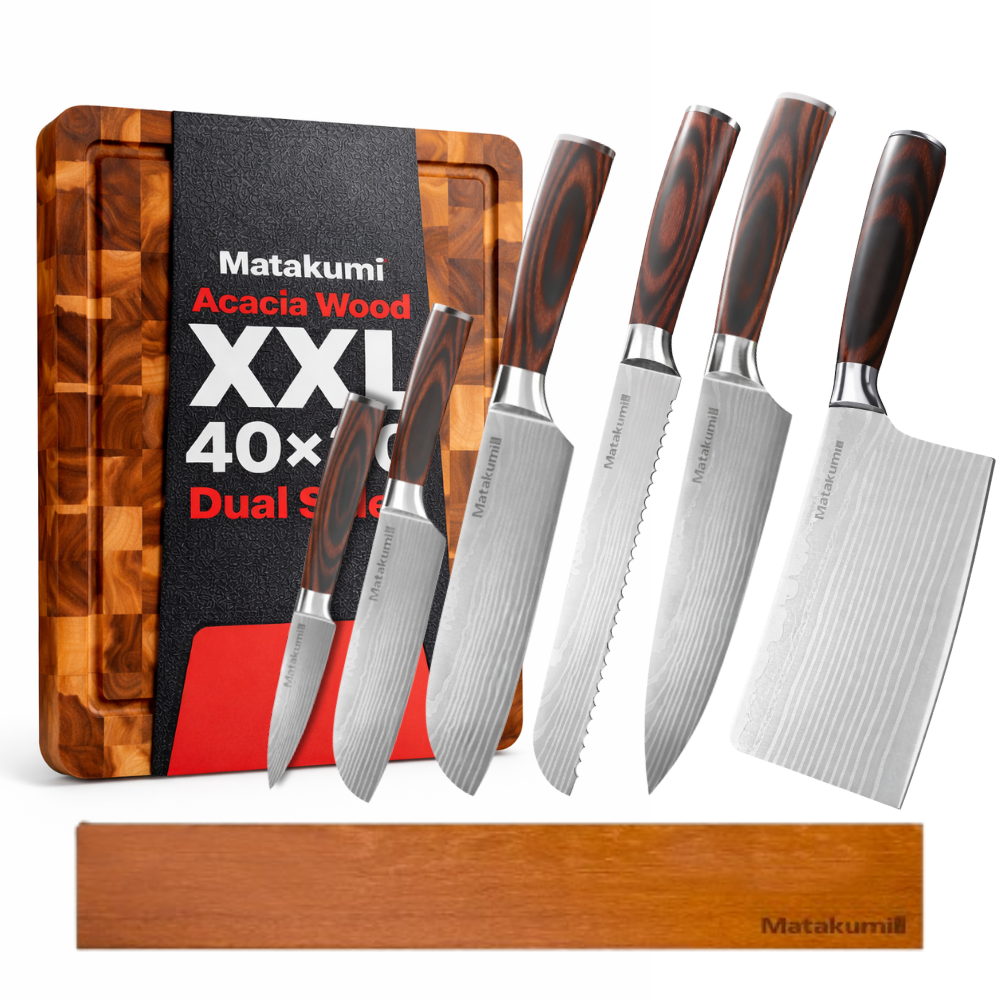 8-piece Knife Set Damascus Style
