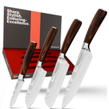 4-piece Knife Set Damascus Style